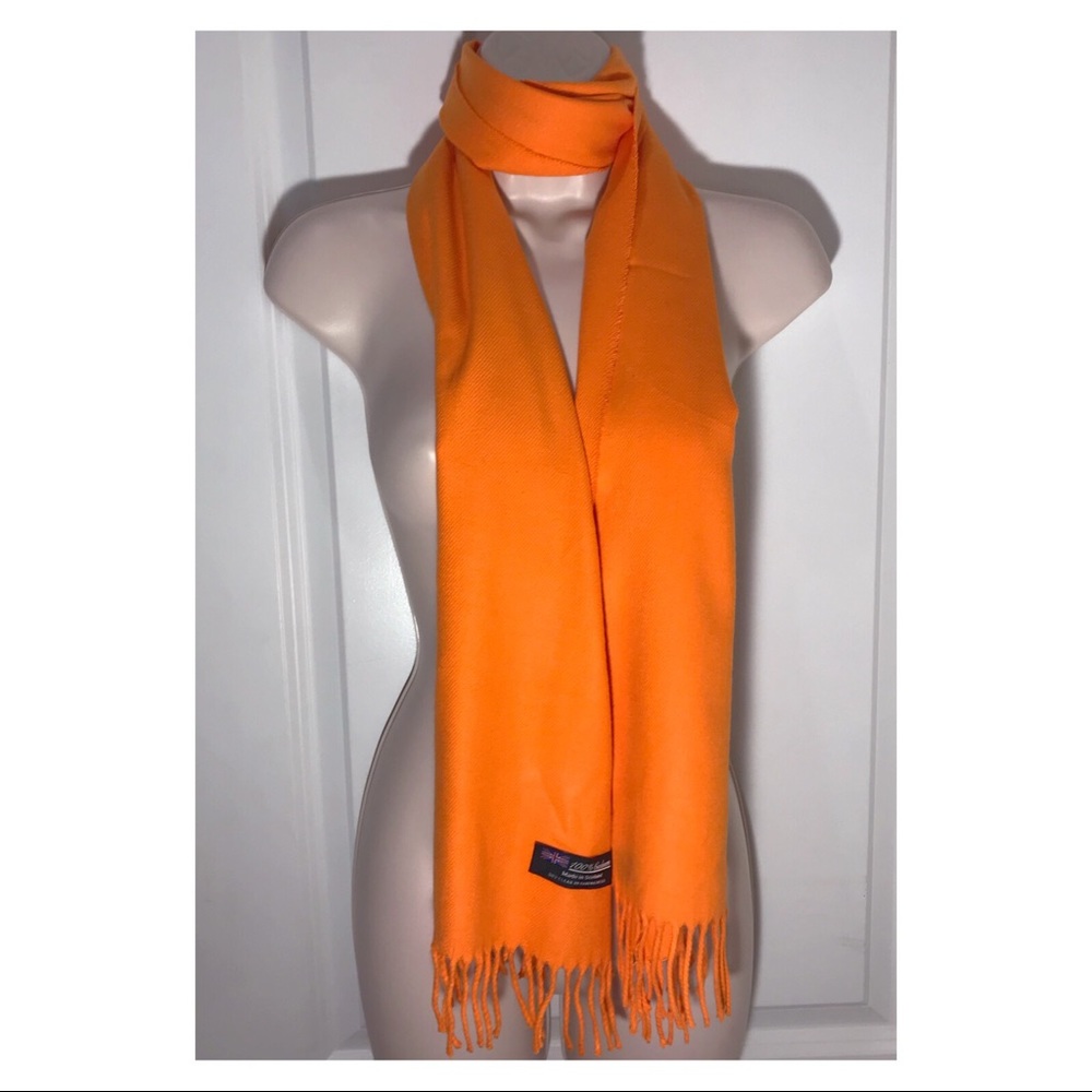 Super Soft 100% Cashmere Orange Scarf